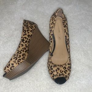 Express Wedges Size 7 Cheetah Print